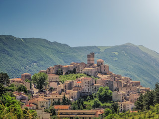 Idyllic apennine mountain village Castel del Monte, L'Aquila, Abruzzo, Italy
