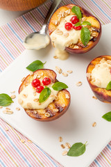 Grilled peaches dessert