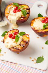 Grilled peaches dessert