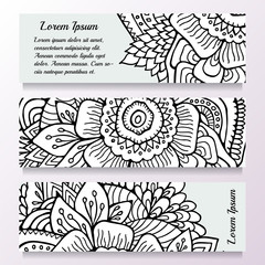 Stock vector set of template with floral ornament,oriental desig