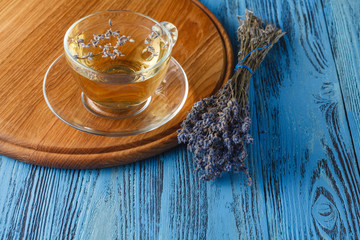 Tea with lavender flowers
