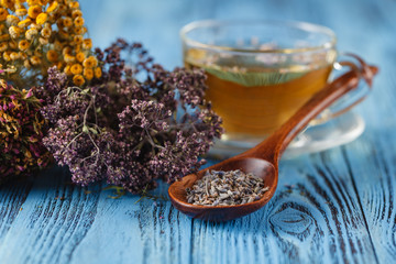 Herbal medecine: Cup with linden tea