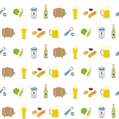 Seamless pattern with beer icons for your design