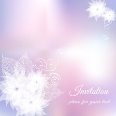 Invitation card with floral elements