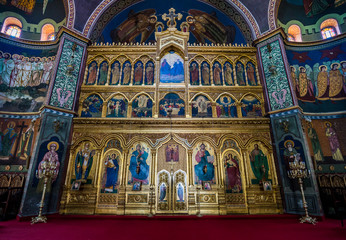 iconostasis of Orthodox Holy Trinity Cathedral in Sibiu in Romania