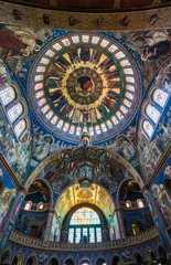 dome of Orthodox Holy Trinity Cathedral in Sibiu in Romania