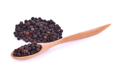 Wooden spoon black pepper