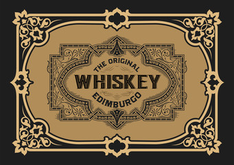 Vintage design for labels, emblem, banner, logo, sticker. Suitab