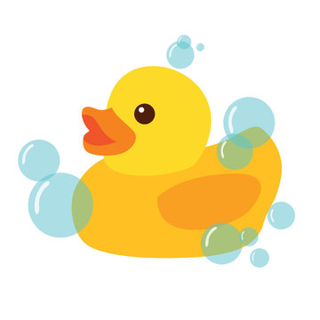 Yellow Rubber Duck Icon Vector Illustration Clipart