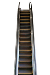 Escalator / Empty escalator on white background.
