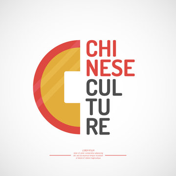 Poster vector Chinese culture with coin