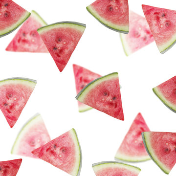 Beautiful background of watermelon slices 