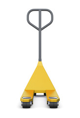 Hand pallet truck. 3d rendering.