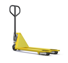 Hand pallet truck. 3d render image.