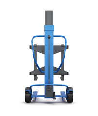 Blue loader. 3d illustration.  Rear view.