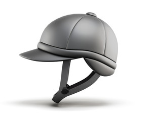 Helmet for horseriding. Side view. 3d render image.