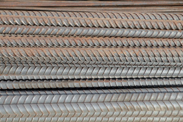 Steel bar / Close up of old steel bar, use in construction to reinforce concrete.