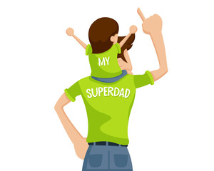 Happy Father's Day Character - Precious Happy Moment With Superdad