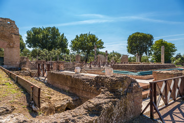 Fototapeta na wymiar Villa Adriana, Italy. Ruins of ancient residences UNESCO. list