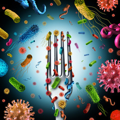 Bacteria And Germs On Food - obrazy, fototapety, plakaty