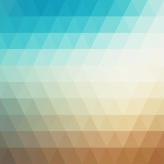 Abstract orange blue background with triangles, vector illustration