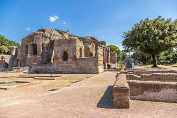 Tivoli, Italy. Grand baths at the Villa Adriana. UNESCO list
