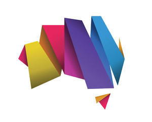 Modern Australia Logo - Colorful Sharp Polygonal Gradient Australia Map