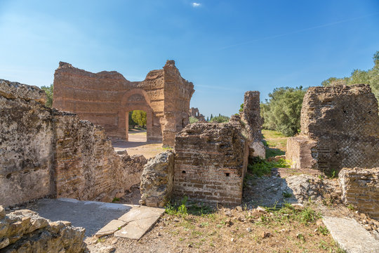 Tivoli, Italy. Ancient ruins of the villa of Hadrian, 118 - 134 years. UNESCO list
