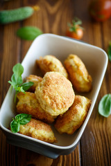 fried cutlet in ceramic form