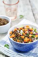 green lentils carrots celery salad