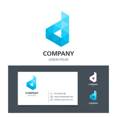 Letter D - Logo Design Element with Business Card - illustration