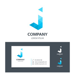 Letter J - Logo Design Element with Business Card - illustration