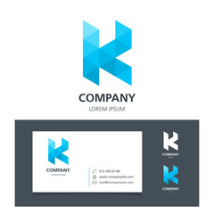 Letter K - Logo Design Element with Business Card - illustration