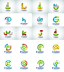 Vector set of web letter logo icons