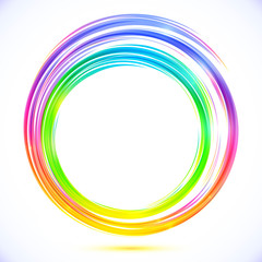 Rainbow vector abstract circle frame