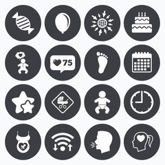 Pregnancy, maternity and baby care icons.