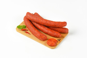 Spicy smoked Hungarian sausages