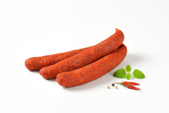 Spicy smoked Hungarian sausages
