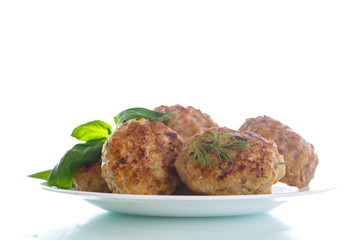 fried meatballs with herbs