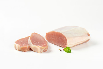 Raw boneless pork loin