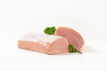 Raw pork loin