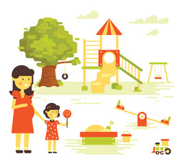 Obraz na płótnie Canvas Family-Children-Playground