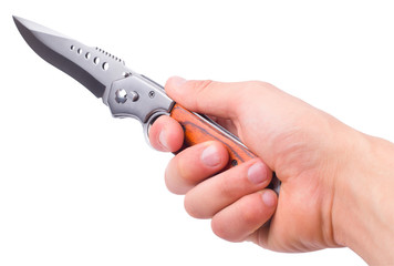 penknife in a hand of the person