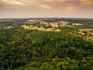 top view of parks in Vilnius Lithuania