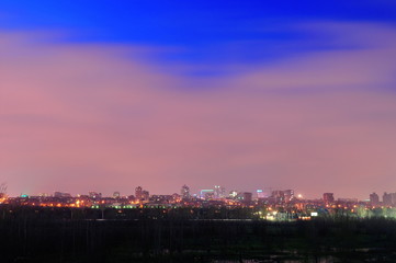 Fototapeta premium View of the city of Rostov-on-Don with the left bank of the Don