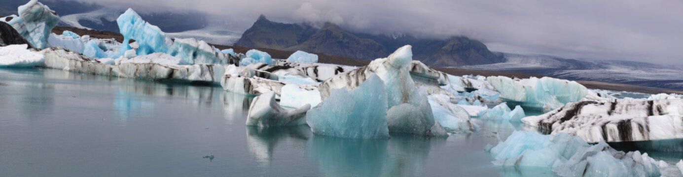 Panorama Kalbender Gletscher in Island