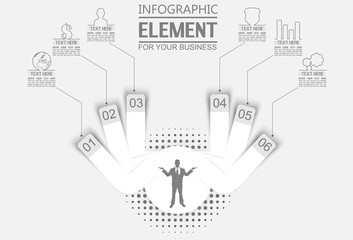 ELEMENT FOR INFOGRAPHIC  TEMPLATE GEOMETRIC FIGURE CIRCLE THIRD EDITION WHITE