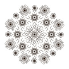 Geometric pattern in black and white. Page for coloring book