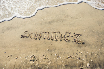 Summer word on sand