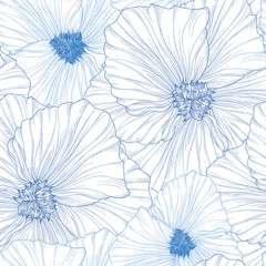 Obraz premium Floral seamless pattern. Flower background. Floral tile ornamental texture with flowers. Spring flourish garden